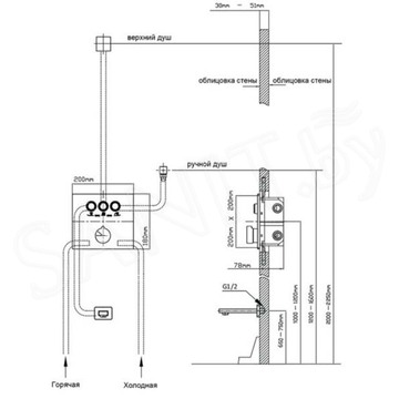 Смеситель встраиваемый Vincea VSCV-431GM (3 функции)