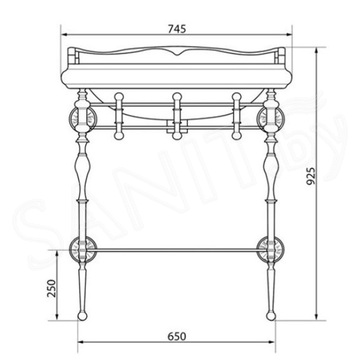 Консоль с умывальником Caprigo 7060/73-CRM