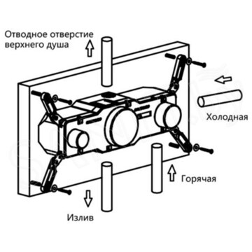 Смеситель встраиваемый Vincea VSCV-432TCH термостатический (3 функции)