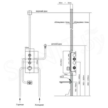 Смеситель встраиваемый Vincea VSCV-433TBG термостатический (3 функции)