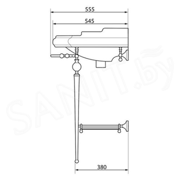 Консоль с умывальником Caprigo 7064/73-CRM