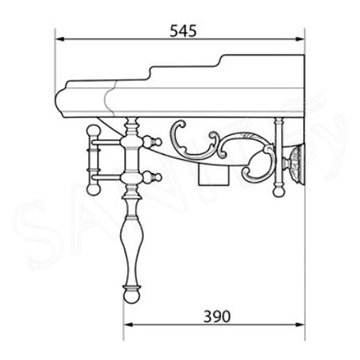 Консоль с умывальником Caprigo LOW7060/73-CRM