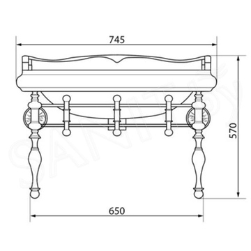 Консоль с умывальником Caprigo LOW7060/73-CRM