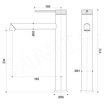 Смеситель для умывальника Vincea Rim VBF-2RM2CH