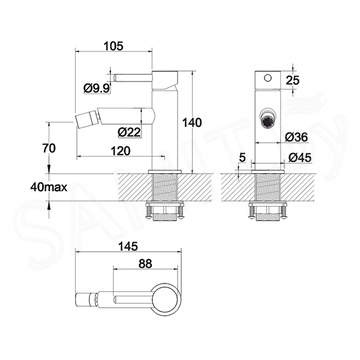 Смеситель для биде Whitecross Y Y1220BL