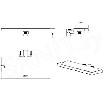 Душевая система Vincea Inspire VSFW-3I22MT2RMB встраиваемая с термостатом