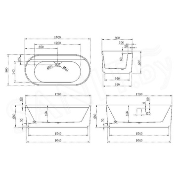 Акриловая ванна Abber AB9444MW