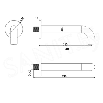 Излив для ванны Whitecross Y1200CR / Y1200NIB