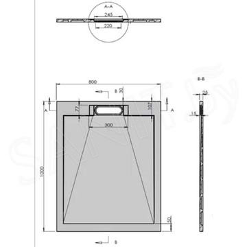 Душевой поддон Vincea VST-4SRL 80 антрацит