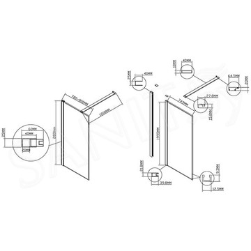 Душевое ограждение Vincea Walk in HS VSW-1HS профиль черный