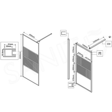 Душевое ограждение Vincea Walk in HC Art VSW-1HC профиль черный