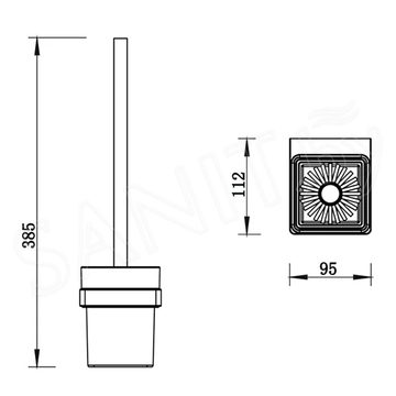 Ершик для унитаза Whitecross Cubo CU2470GL / CU2470GLB