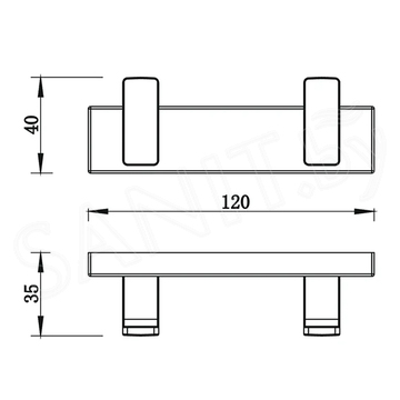 Планка с крючками Whitecross Cubo CU2412BL