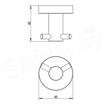 Крючок Whitecross Ergo ER2212BL двойной