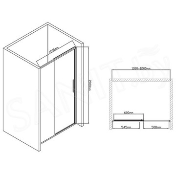 Душевая дверь Vincea Slim-U VDS-2SU прозрачная профиль черный