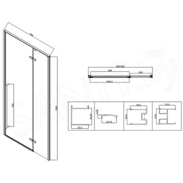 Душевая дверь Vincea Slim-N VDPH-5SN прозрачная профиль черный