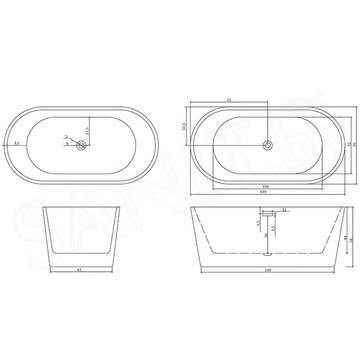 Акриловая ванна Cerutti Resia150 / Resia170II