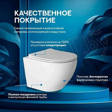 Комплект инсталляции 6 в 1 Amore di mare QuickFit 50114 с подвесным унитазом Delio P203 и клавишей смыва 303BN / 303CH