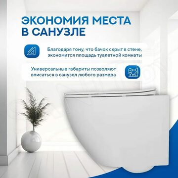 Комплект инсталляции 6 в 1 Amore di mare QuickFit 50114 с подвесным унитазом Delio P203 и клавишей смыва 303BN / 303CH