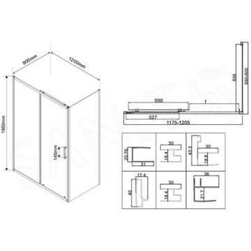 Душевой уголок Vincea City VSR-5CT текстурный