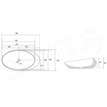 Умывальник Abber Bequem AC2107MB