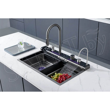 Кухонная мойка Cerutti Gloria Pro nano black CT10578 многофункциональная