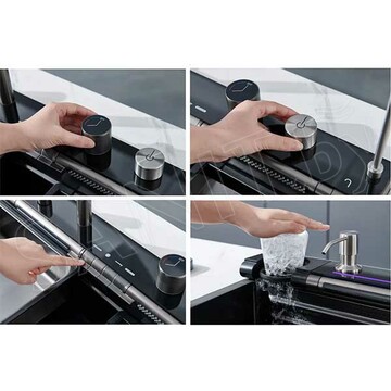 Кухонная мойка Cerutti Gloria Pro nano black CT10578 многофункциональная