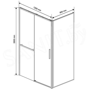 Душевой уголок Vincea Slim Soft VSR-1SS 120 прозрачный профиль черный
