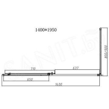 Душевой уголок Vincea Slim-N VSR-4SN 140 прозрачный профиль черный