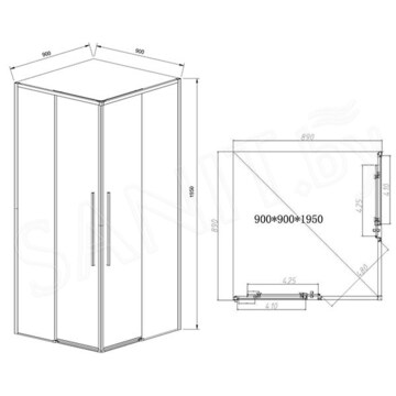 Душевой уголок Vincea Slim-N VSS-4SN900CGB