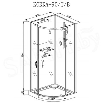 Душевая кабина Cerutti Korra90B