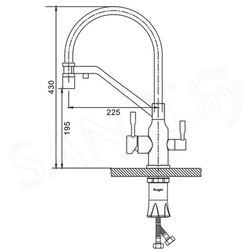 Смеситель для кухонной мойки Raglo R81.62.05 с подключением к фильтру воды