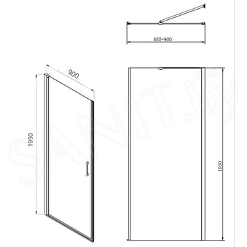 Душевой уголок Vincea Alpha VSR-3ALP9090MT