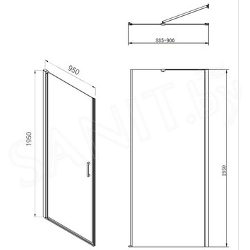 Душевой уголок Vincea Alpha VSR-3ALP9095MT