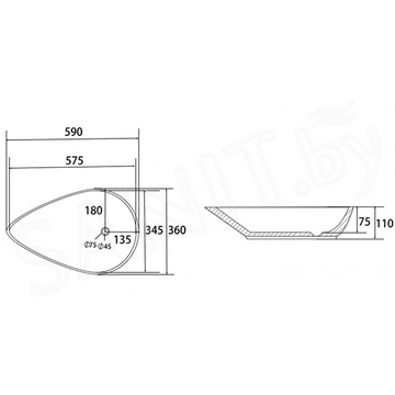 Умывальник Abber Bequem AC2117 / AC2117MW