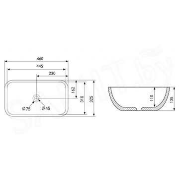 Умывальник Abber Rechteck AC2200MBG