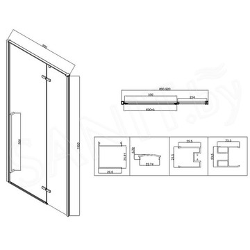 Душевой уголок Vincea Slim-N VSR-5SN9090CL / VSR-5SN1010CL