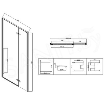 Душевой уголок Vincea Slim-N VSR-5SN9010CL