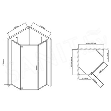 Душевой уголок Vincea Slim-U VSP-2SU900CL