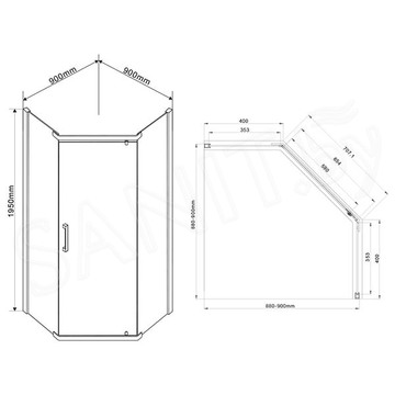 Душевой уголок Vincea Stresa VSP-1S900CLG / VSP-1S100CLG