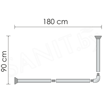 Карниз для ванны Wasserkraft Dinkel SC-469018 Г-образный