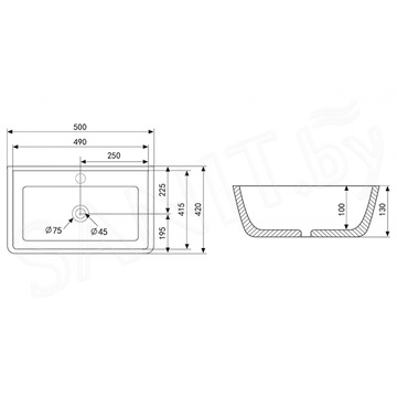 Умывальник Abber Rechteck AC2203