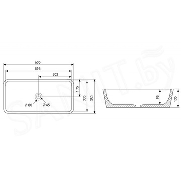 Умывальник Abber Rechteck AC2204MBG