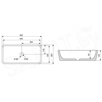 Умывальник Abber Rechteck AC2204MDG