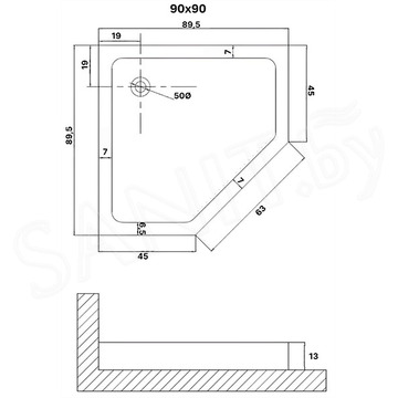 Душевой поддон Niagara Eco NG-P9090-14D / NG-P1010-14D