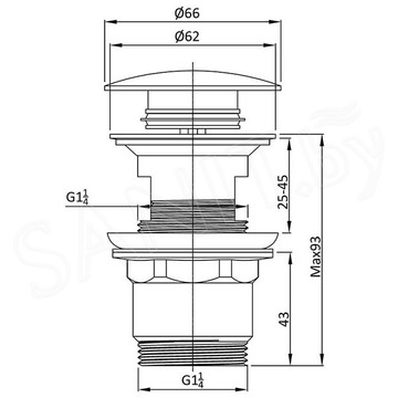 Донный клапан Vincea DPU-1B01CH