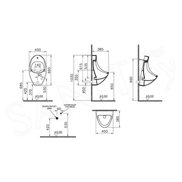 Писсуар Vitra Arkitekt 4106B003-5597 сенсорный