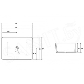 Умывальник Abber Rechteck AC2213MB