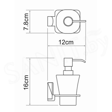 Дозатор для жидкого мыла Wasserkraft Exter K-5299