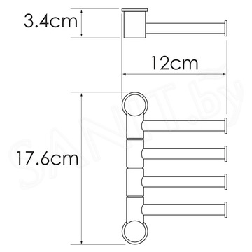 Держатель для полотенец Wasserkraft K-1054BLACK